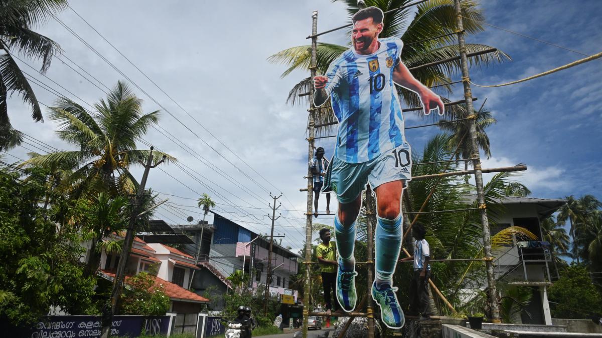 Chellanam, a village near Kochi, celebrates Messi with 25-foot cutout ahead of the FIFA World Cup